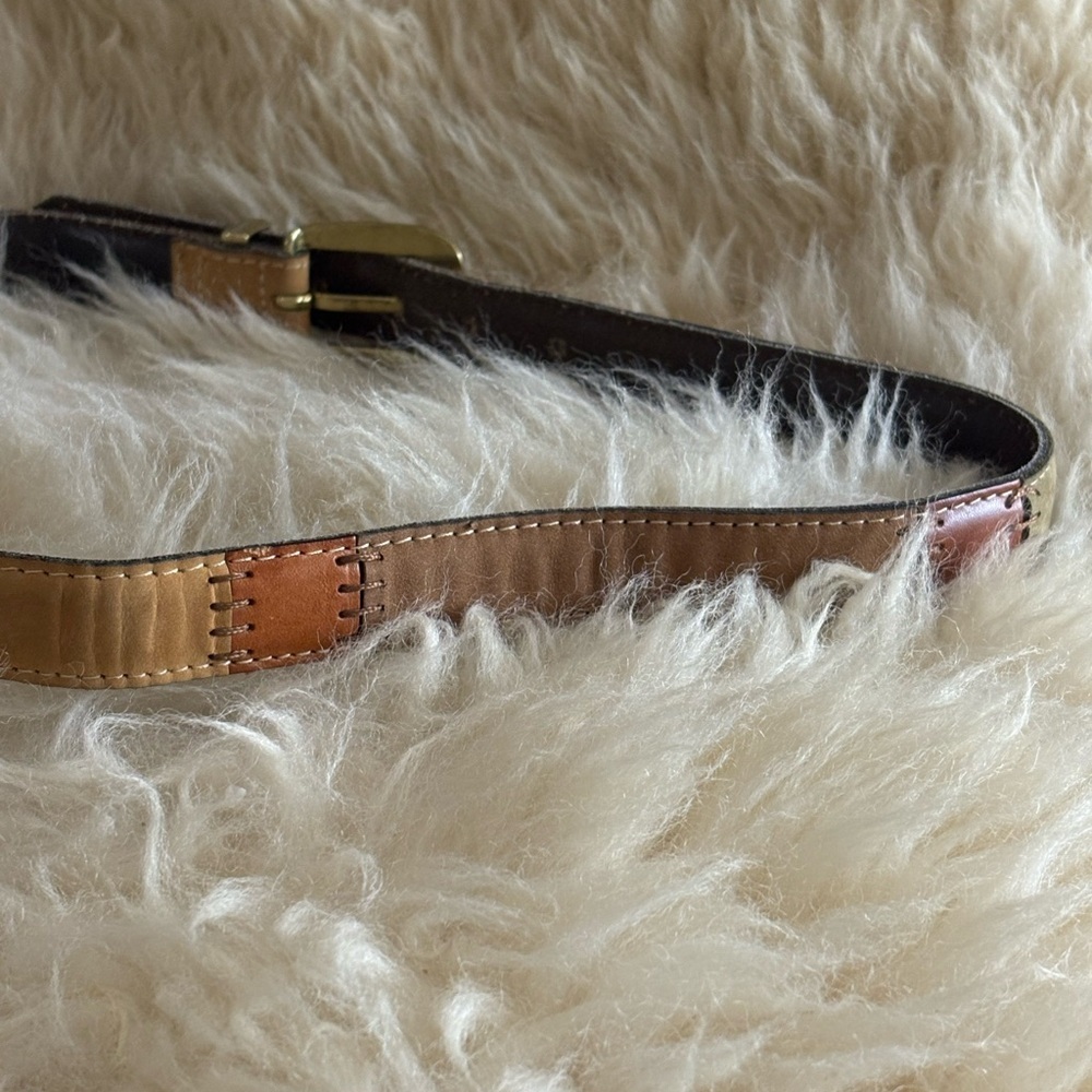 Multicolor Patchwork Leather Belt - image 4